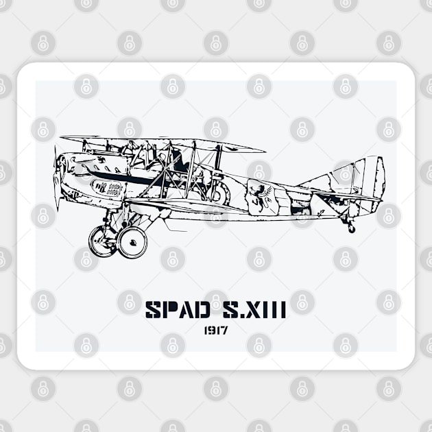 SPAD S.XIII World War I Fighter Plane Sticker by Lakeric